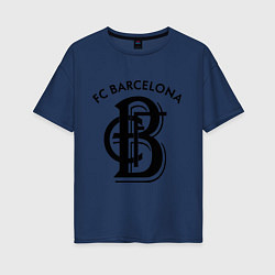 Футболка оверсайз женская FC Barcelona, цвет: тёмно-синий