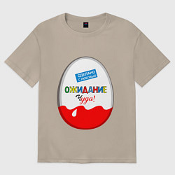 Футболка оверсайз женская ОЖИДАНИЕ ЧУДА, цвет: миндальный