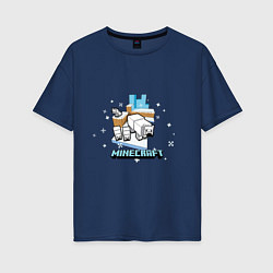 Женская футболка оверсайз Майнкрафт Белые медведи