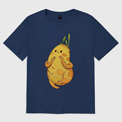 Футболка оверсайз женская Милая картошка, цвет: тёмно-синий
