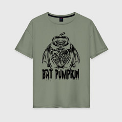 Женская футболка оверсайз Bat pumpkin