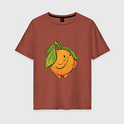 Женская футболка оверсайз Апельсин