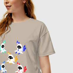 Футболка оверсайз женская ЭЛЕМЕНТЫ ГЕНШИН, цвет: миндальный — фото 2