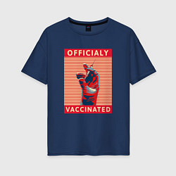 Женская футболка оверсайз Официально вакцинирован