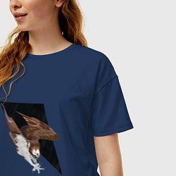 Футболка оверсайз женская Орёл в деле, цвет: тёмно-синий — фото 2