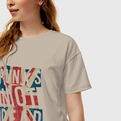 Футболка оверсайз женская Punks not dead, цвет: миндальный — фото 2