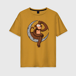 Женская футболка оверсайз Moon Monkey