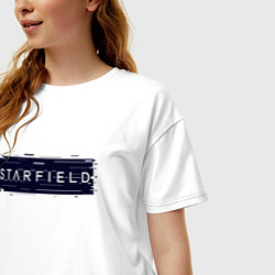 Футболка оверсайз женская Старфилд - Глитч, цвет: белый — фото 2