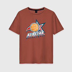 Футболка оверсайз женская All star basketball, цвет: кирпичный