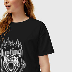 Футболка оверсайз женская Hunting, цвет: черный — фото 2