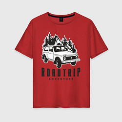 Футболка оверсайз женская Niva roadtrip, цвет: красный