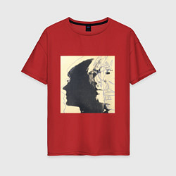 Футболка оверсайз женская Andy Warhol art, цвет: красный