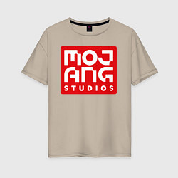 Футболка оверсайз женская Mojang Studios, цвет: миндальный