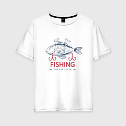 Женская футболка оверсайз Лучший рыболовный клуб