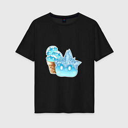 Женская футболка оверсайз Мороженко-слайм