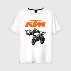 Футболка оверсайз женская KTM МОТОКРОСС Z, цвет: белый
