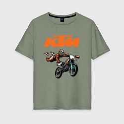 Футболка оверсайз женская KTM МОТОКРОСС Z, цвет: авокадо