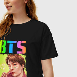 Футболка оверсайз женская BTS БТС Z, цвет: черный — фото 2
