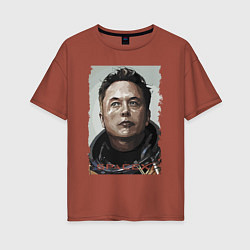 Женская футболка оверсайз Space X и его создатель