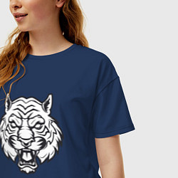 Футболка оверсайз женская White Tiger, цвет: тёмно-синий — фото 2
