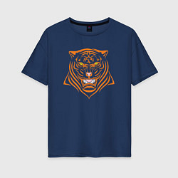 Футболка оверсайз женская Orange Tiger, цвет: тёмно-синий