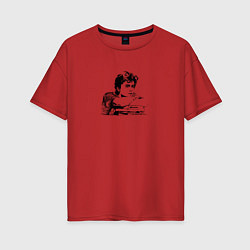 Женская футболка оверсайз Тимоти Шаламе портрет контур