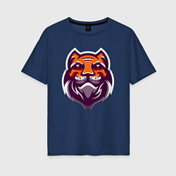 Футболка оверсайз женская Tiger Smile, цвет: тёмно-синий