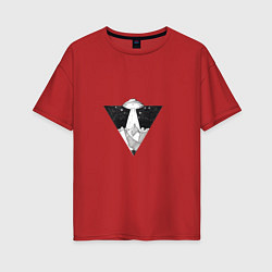 Женская футболка оверсайз НЛО треугольник