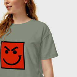 Футболка оверсайз женская BON JOVI HAVE A NICE DAY SMILE LOGO, цвет: авокадо — фото 2