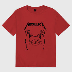 Футболка оверсайз женская METALLICA МЕТАЛЛИКА, цвет: красный