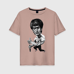 Футболка оверсайз женская Bruce Lee, цвет: пыльно-розовый