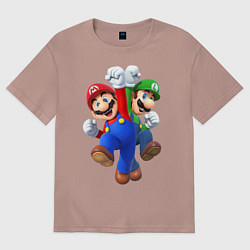 Футболка оверсайз женская Mario Bros, цвет: пыльно-розовый