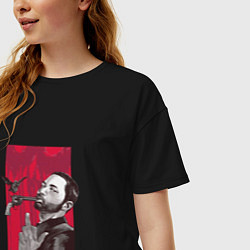 Футболка оверсайз женская Эминем, цвет: черный — фото 2