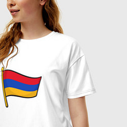 Футболка оверсайз женская Флаг Армении, цвет: белый — фото 2