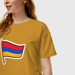 Футболка оверсайз женская Флаг Армении, цвет: горчичный — фото 2