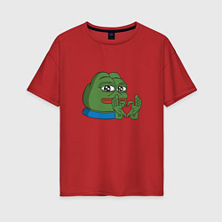 Футболка оверсайз женская Pepe love пепе лов, цвет: красный