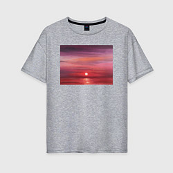 Женская футболка оверсайз Сочный закат на море