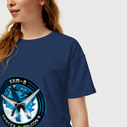 Футболка оверсайз женская SPACE X SXM-8, цвет: тёмно-синий — фото 2