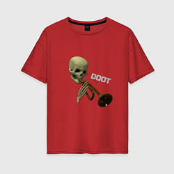 Женская футболка оверсайз Дудец Trumpet Skull