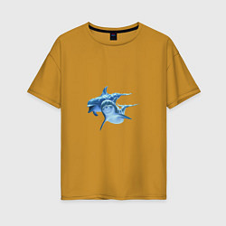 Женская футболка оверсайз Два маленьких дельфина
