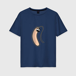 Женская футболка оверсайз Паразит с лапками и усами