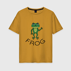 Женская футболка оверсайз Frog green