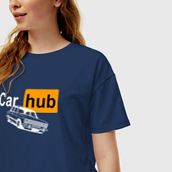 Футболка оверсайз женская Car Hub hub, цвет: тёмно-синий — фото 2