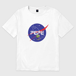 Футболка оверсайз женская Pepe Pepe space Nasa, цвет: белый