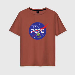 Футболка оверсайз женская Pepe Pepe space Nasa, цвет: кирпичный