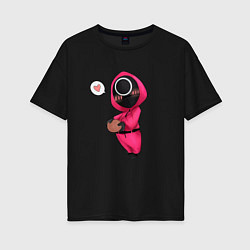 Женская футболка оверсайз Игра в кальмара - милая девушка