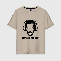 Футболка оверсайз женская Dr House music, цвет: миндальный