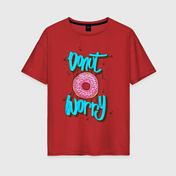 Женская футболка оверсайз Donut Worry