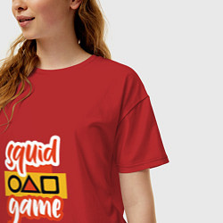 Футболка оверсайз женская Squid Game Fan, цвет: красный — фото 2