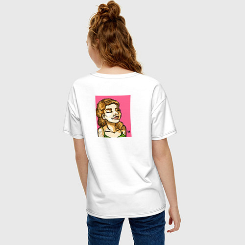 Женская футболка оверсайз Rose Dream / Белый – фото 4